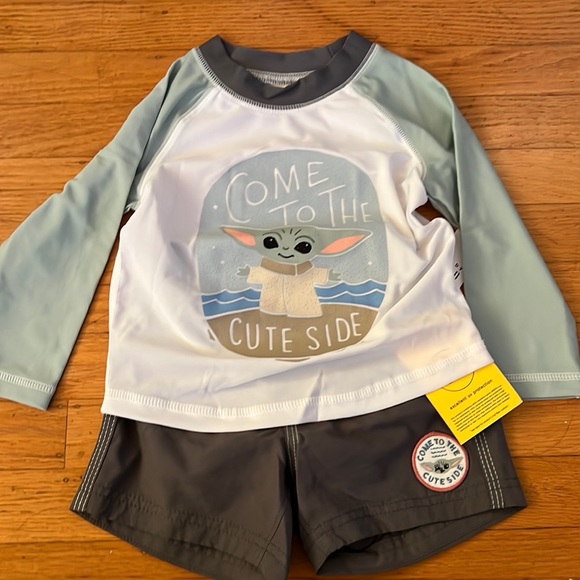 NWT Star Wars Baby Yoda Grogu Swim Set Size 18-24M! - Picture 3 of 9